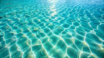 Obraz premium Sunlit Turquoise Water Texture: Serene, Rippled Surface, Summer Background