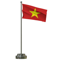 Vietnam flag with pole