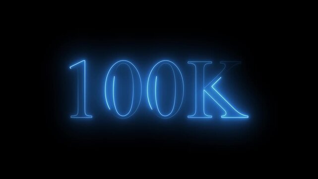 100k text font with neon effect,11k followers, Thank You, social sites post. Thank you followers congratulation. 100K subscribers modern animation banner design. 