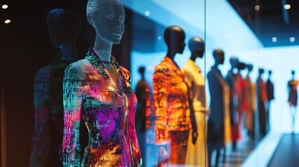Innovative fashion retail strategy session featuring digital mannequins showcasing latest trends