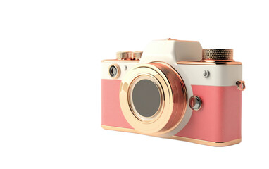 Camera 3d render icon isolated on white background, png