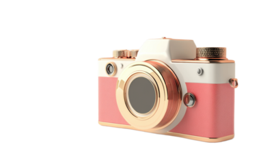 Camera 3d render icon isolated on white background, png