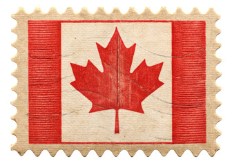 Stamp canadian Postage isolated on white background