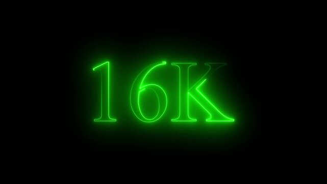 16k text font with neon effect,11k followers, Thank You, social sites post. Thank you followers congratulation. 16K subscribers modern animation banner design. 16k Followers Celebration text animation