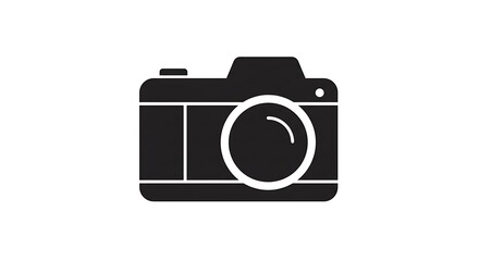 Black and White Silhouette of a Vintage Camera, Representing Photography and Creativity