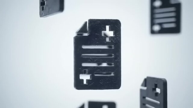 Medical Records Data Floating 3D.