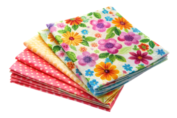 Beautiful party napkins isolated on transparent background