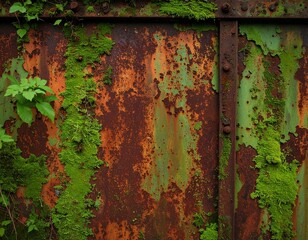 Rotten metal texture with rust and mold for zombie horror design