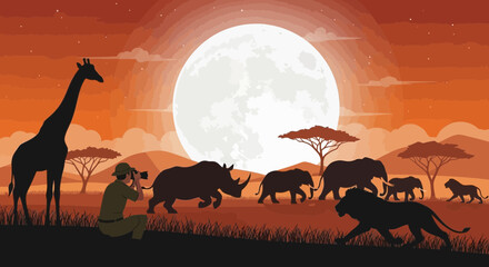 Fototapeta premium Capturing The African Wildlife During An Impressive Safari Adventure