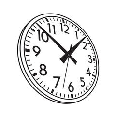 wall clock icon, vector illustration on transparent background.