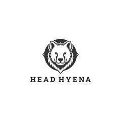 Head hyena logo vector icon illustration style