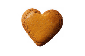 Heart shaped cookie biscuit pastry treat baked good sweet food dessert snack delicious isolated on transparent background