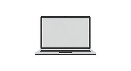 Modern laptop with a crisp, empty display, perfect for showcasing digital content or custom designs, isolated on a clean white background.