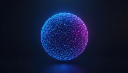 A vibrant purple and blue plasma ball with glowing energy inside of a transparent sphere