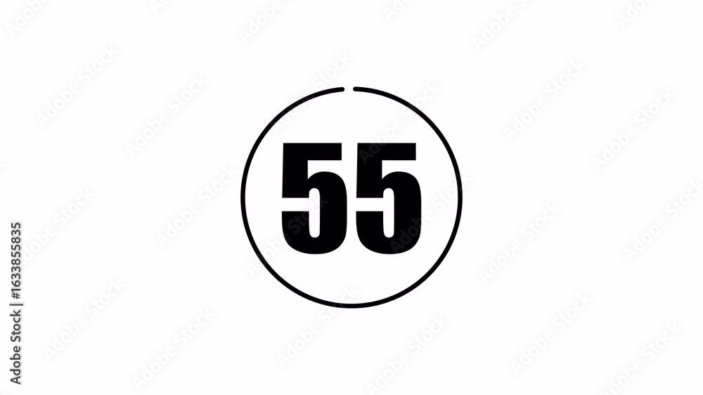 Poster one minute countdown. 60 to 0 seconds countdown, 1 minute countdown timer on transparent background