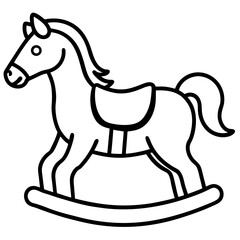 horse drawn on a white background