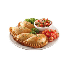 Delicious Golden Brown Empanadas with Fresh Pico de Gallo Salsa