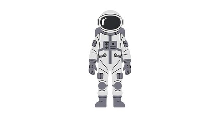 Astronaut in a Spacesuit Isolated on White Background Space Exploration Concept