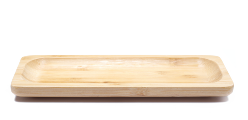 Bamboo plate isolated on white background