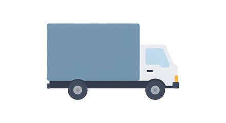 Flat illustration of a delivery truck, perfect for transportation and logistics related designs