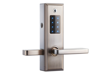 Magnificent smart door lock isolated on transparent background