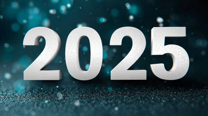 2025 in bold numbers with sparkling background.