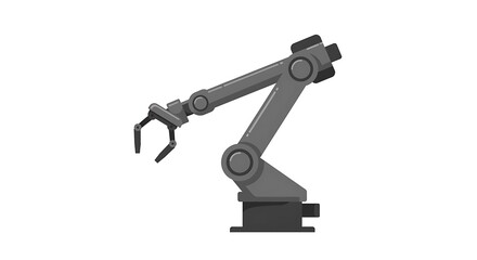 The future of industry with automated robotic arm technology. A concept illustration of mechanical precision for smart factory production.