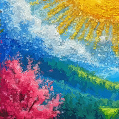 Various oil paintings, flowers, fish scenery, chrysanthemums, tulips, streams, dragonflies