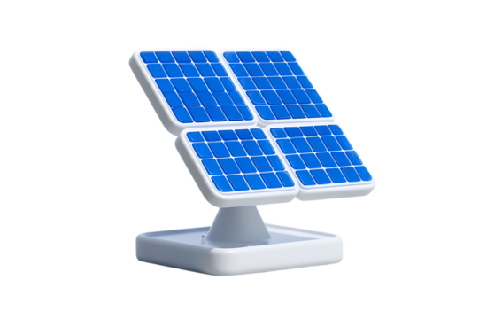 High-Efficiency Solar Panel System for Sustainable Energy Generation  Isolated on transparent background, cutout	