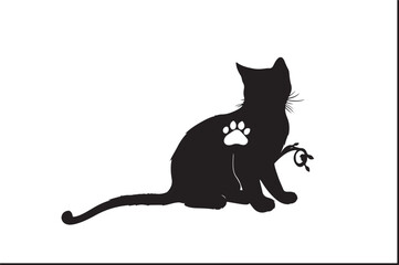 Paw Cutout Cat Clipart Bundle