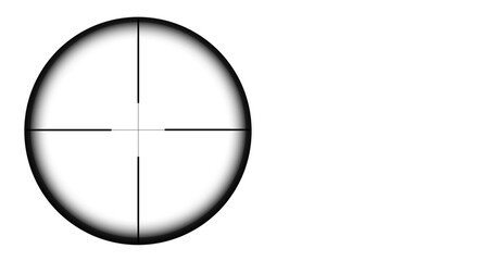 Classic crosshair or sniper scope view with a transparent background, perfect for use in video...