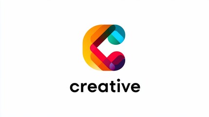 Colorful abstract letter C logo with the word creative below on a white background