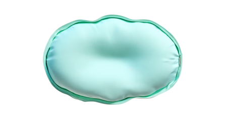 Light teal, round, cloud-like pillow