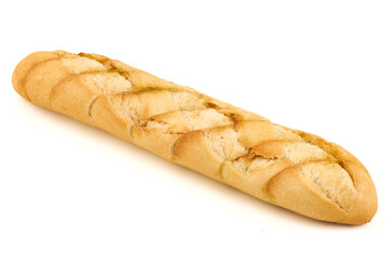 Baguette Bread Loaf, isolated on white background