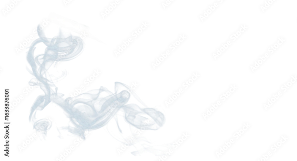 Poster delicate light blue smoke wisp rising with an elegant and ethereal feel on a transparent background 