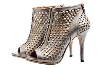 Magnificent peep toe boots isolated on transparent background