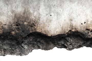 Abstract Grunge Wall Texture Dark Gritty Surface Weathered Concrete Detail on transparent background