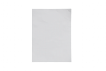 A blank white sheet of paper isolated on a transparent background