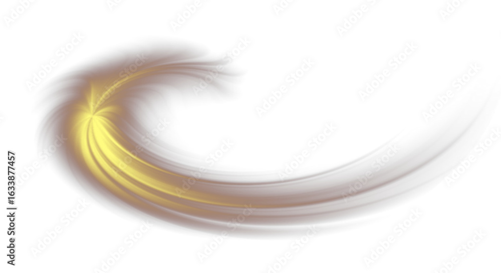 Poster swirling vortex of golden light and ethereal dust particles, creating a magical and abstract motion 