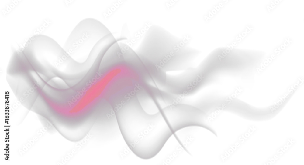 Aufkleber abstract wisp of smoke or fluid wave with a pink highlight, a dynamic and ethereal design element wi
