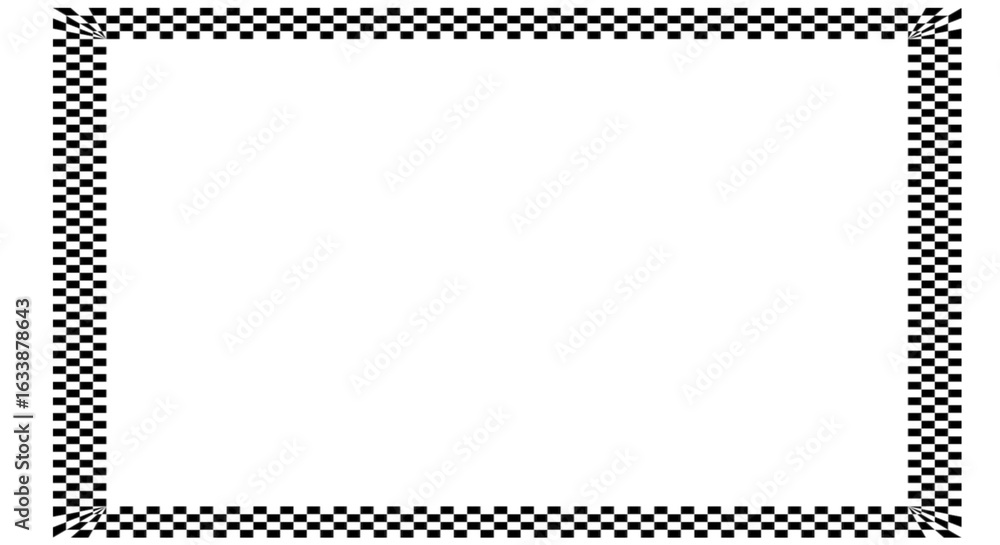Poster minimalist checkered frame with transparent background, ideal for photos, text, or graphic design pr