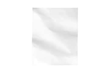 Abstract white crumpled paper texture isolated on transparent background