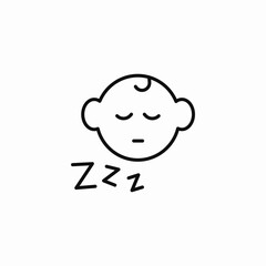  sleeping baby head icon sign vector