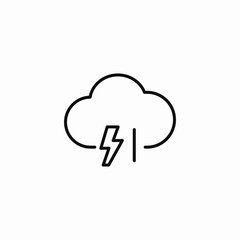 cloud with lightning icon sign vector