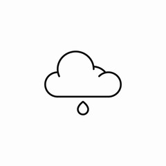 cloud with raindrop icon sign vector