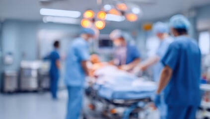 Blurry surgical team operating