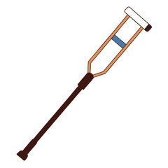 Illustration of a crutch, symbolizing medical support and mobility assistance for injury recovery