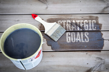 Brush and Paint Revealing Text Strategic Goals