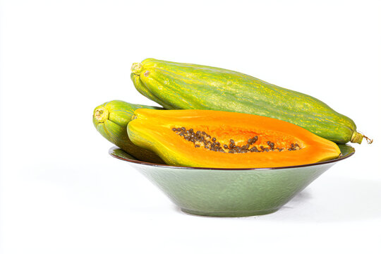 a bowl of papanas and a half of a papana