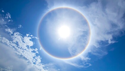 Sun halo in the sky